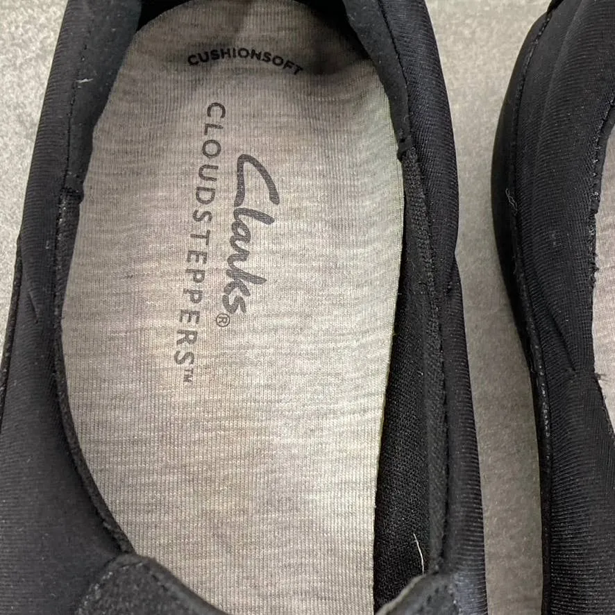 CLARKS Cloudsteppers Women's Wide Black Sillian Paz Slip-On Comfort Shoes SZ6.5W