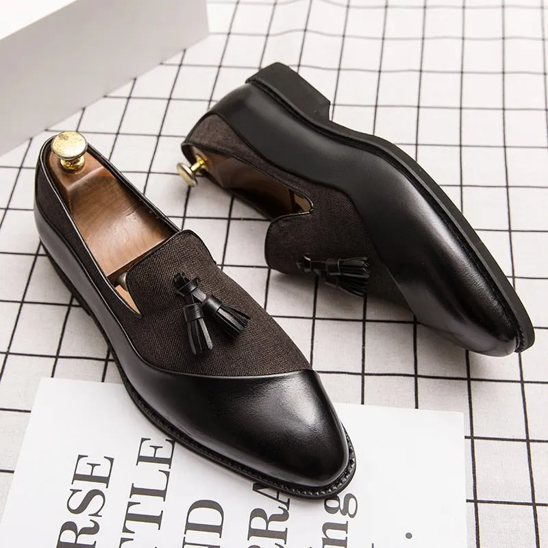 Classic Leather Slip-On Oxfords tassel designer shoes