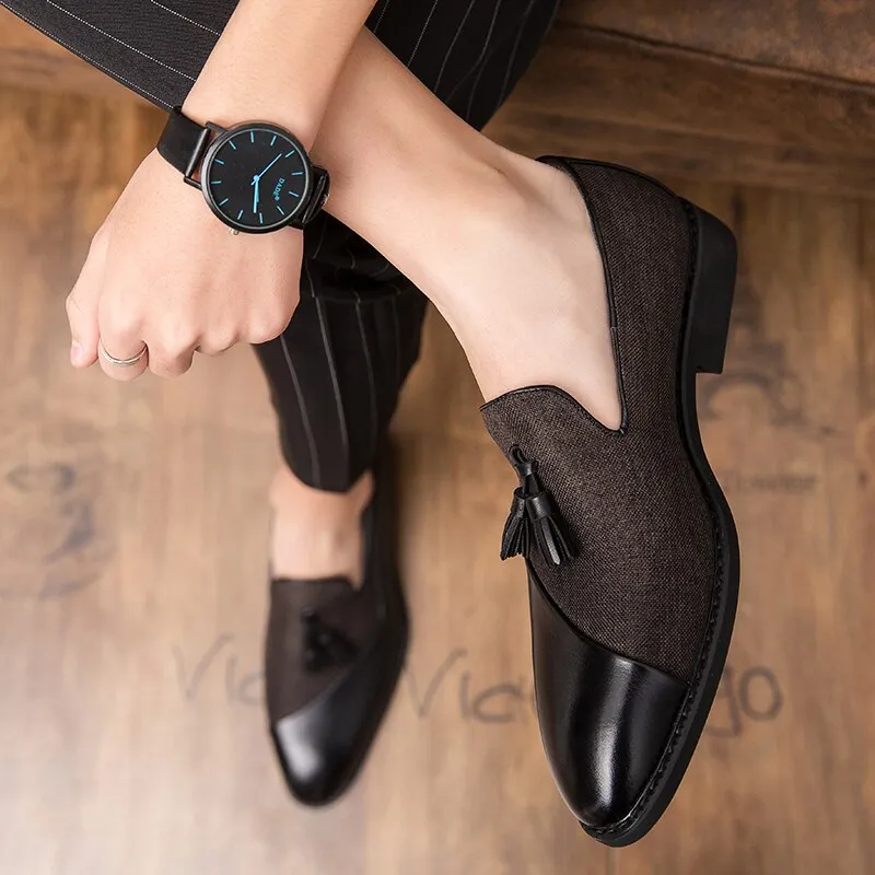Classic Leather Slip-On Oxfords tassel designer shoes