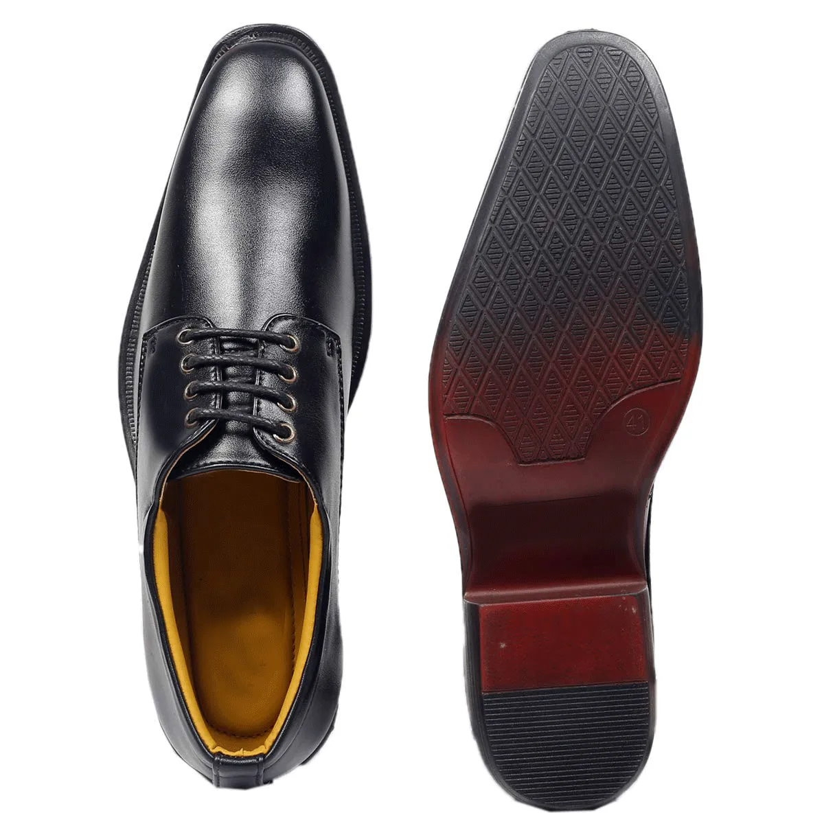 Classic Pattern Height Increasing Black Casual, Formal Office Wear Derby Shoes-JonasParamount