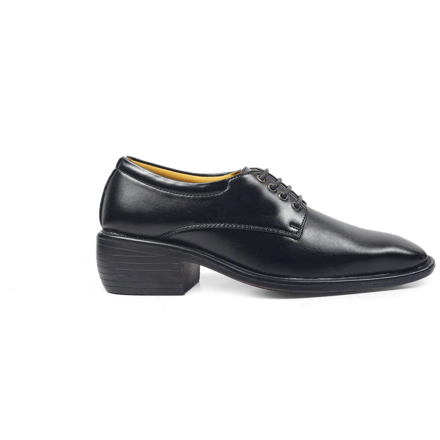 Classic Pattern Height Increasing Black Casual, Formal Office Wear Derby Shoes-JonasParamount