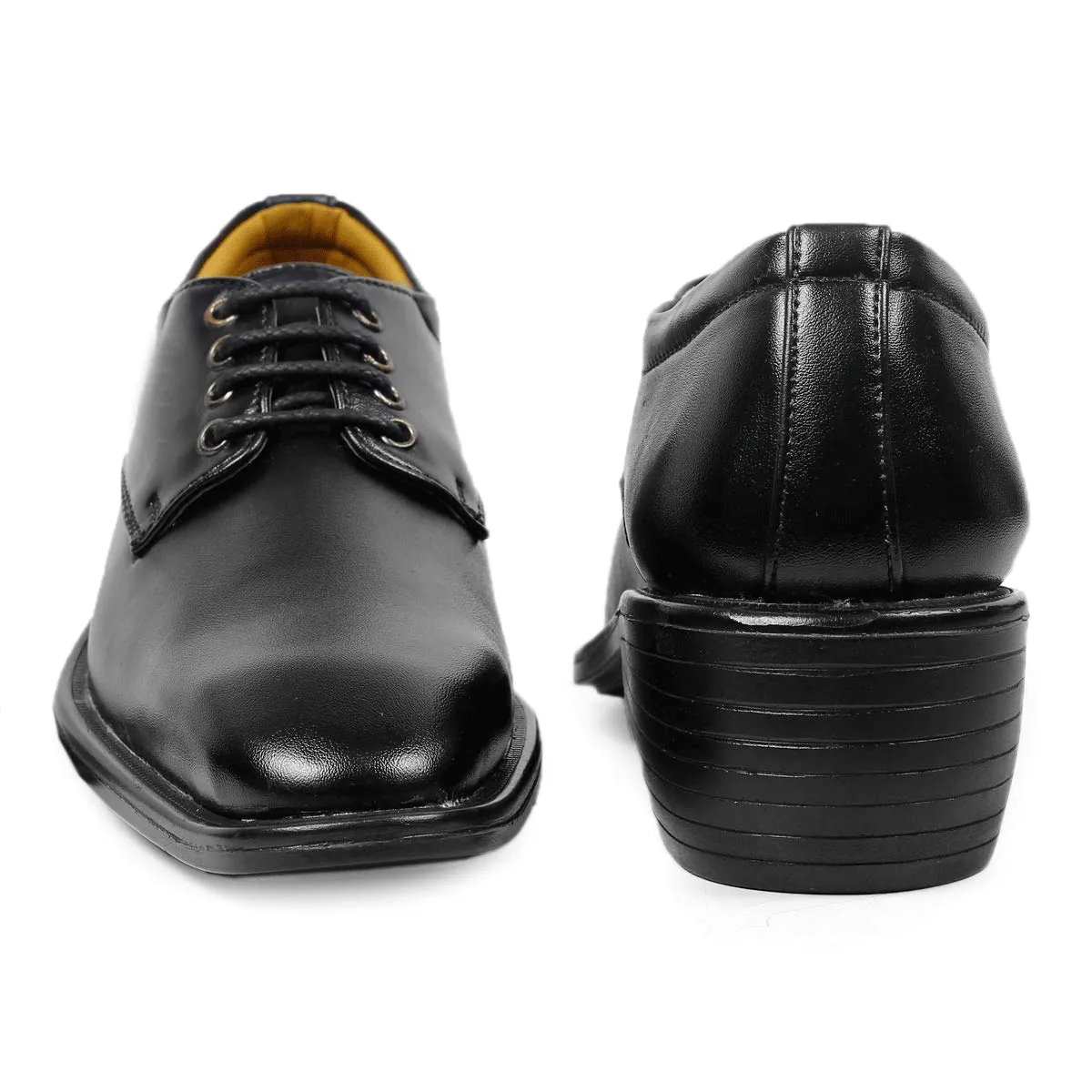 Classic Pattern Height Increasing Black Casual, Formal Office Wear Derby Shoes-JonasParamount