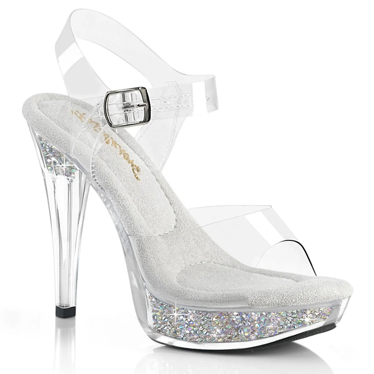 Clear Rhinestone Platform Shoe 5-inch Heel COCKTAIL-508RSI
