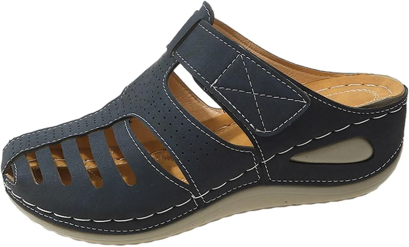 Closed Toe Sandals for Women 2025,Orthopedic Sandals Breathable Slip On Slippers Arch Support Outdoor Beach Shoes