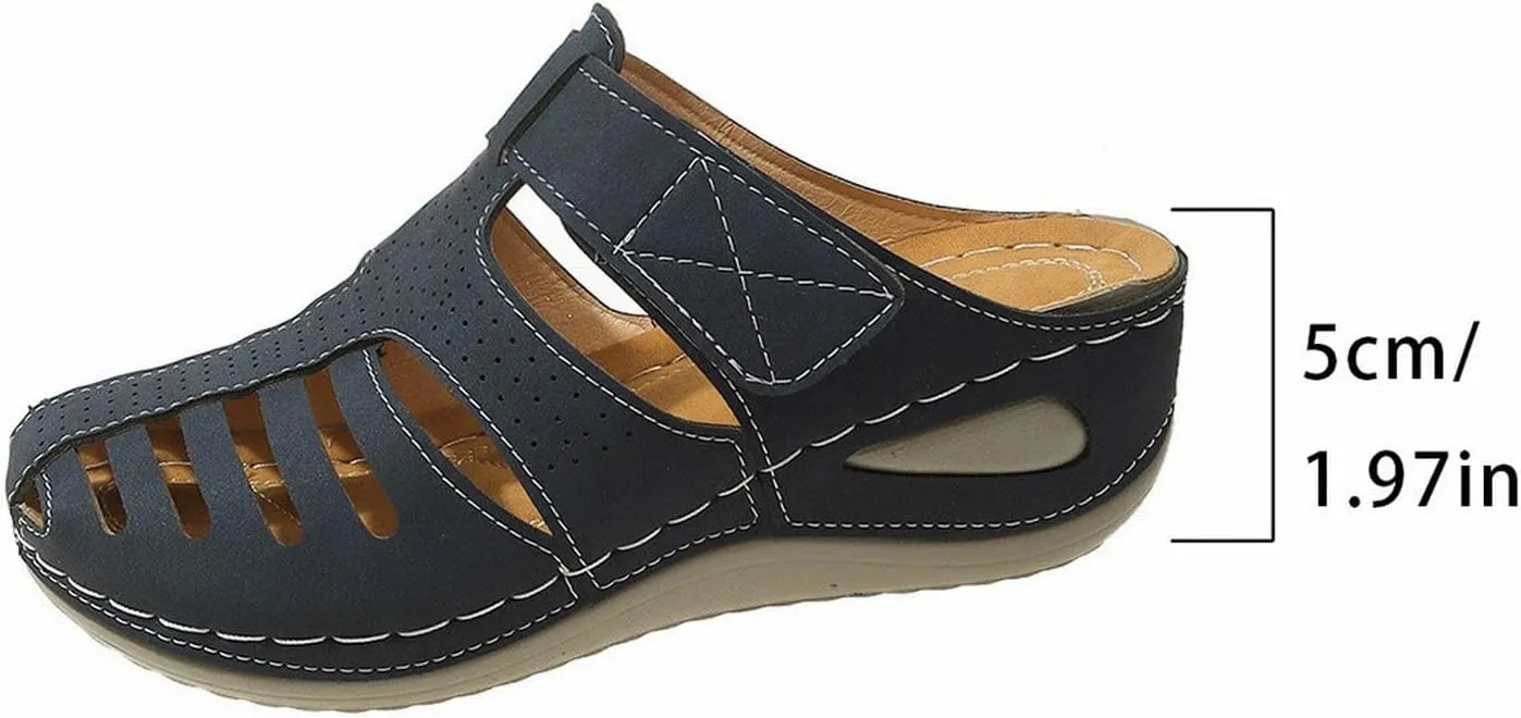 Closed Toe Sandals for Women 2025,Orthopedic Sandals Breathable Slip On Slippers Arch Support Outdoor Beach Shoes
