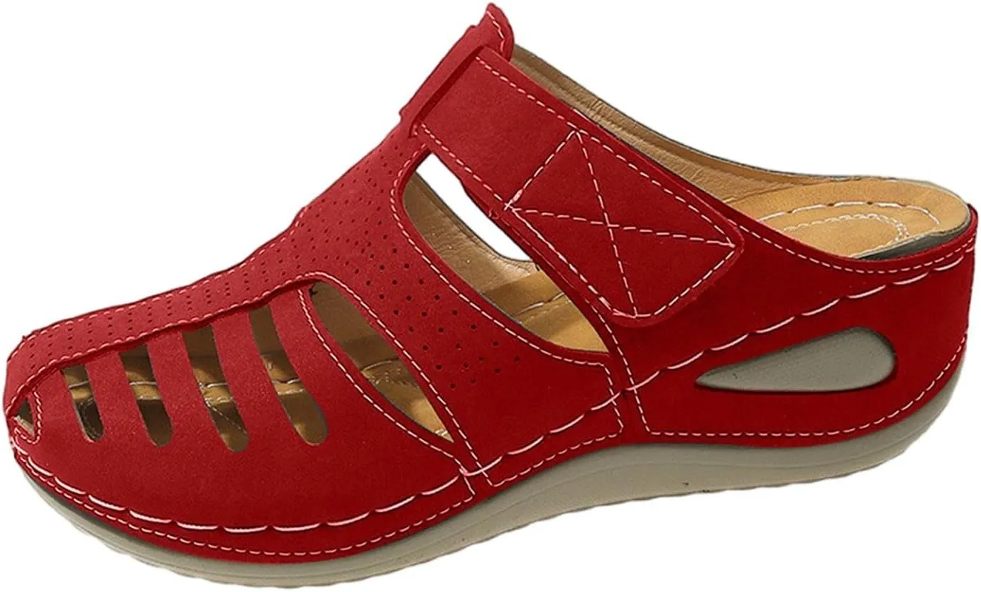 Closed Toe Sandals for Women 2025,Orthopedic Sandals Breathable Slip On Slippers Arch Support Outdoor Beach Shoes