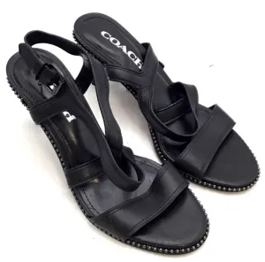 Coach Women's Black Stiletto Strappy Heels - Size 6.5B