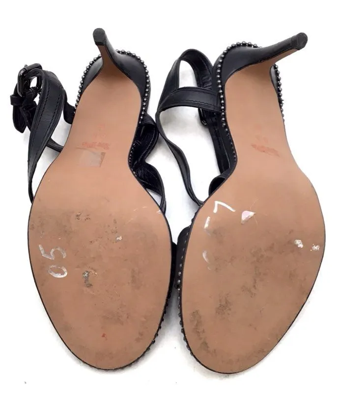 Coach Women's Black Stiletto Strappy Heels - Size 6.5B