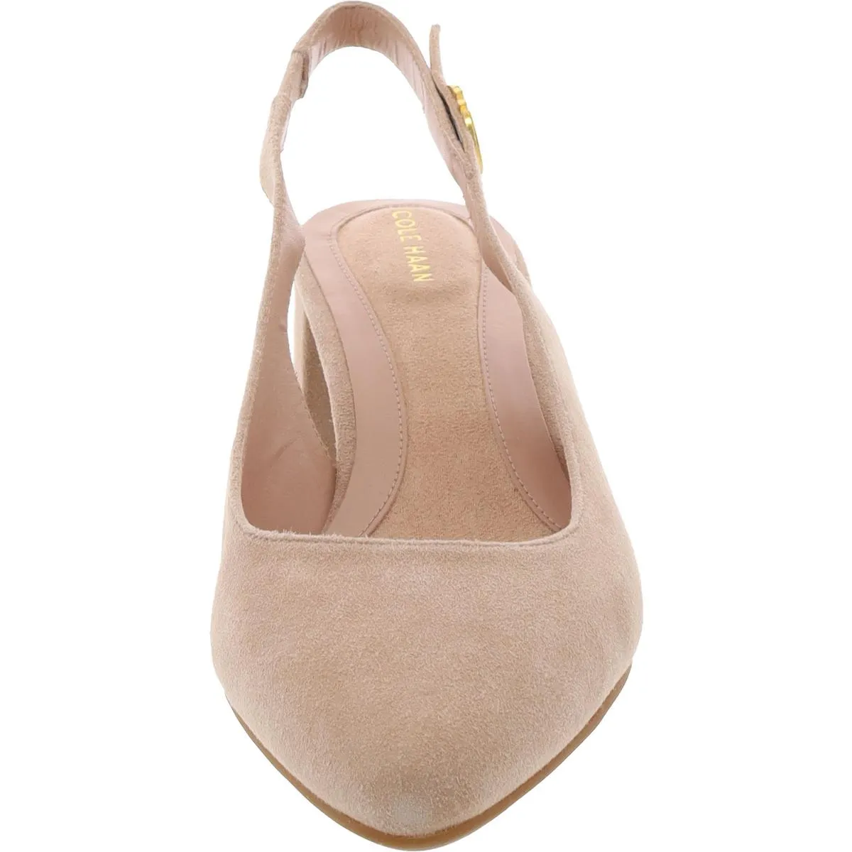 Cole Haan Womens GO TO SLINGBACK Leather Almond Toe Slingback Heels