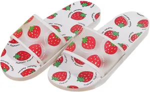 Comfortable Slip On Slide Sandals Summer New Cute Fruit Print Lightweight Soft Flat Ladies Fashion Casual Slippers
