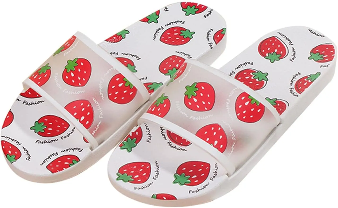 Comfortable Slip On Slide Sandals Summer New Cute Fruit Print Lightweight Soft Flat Ladies Fashion Casual Slippers