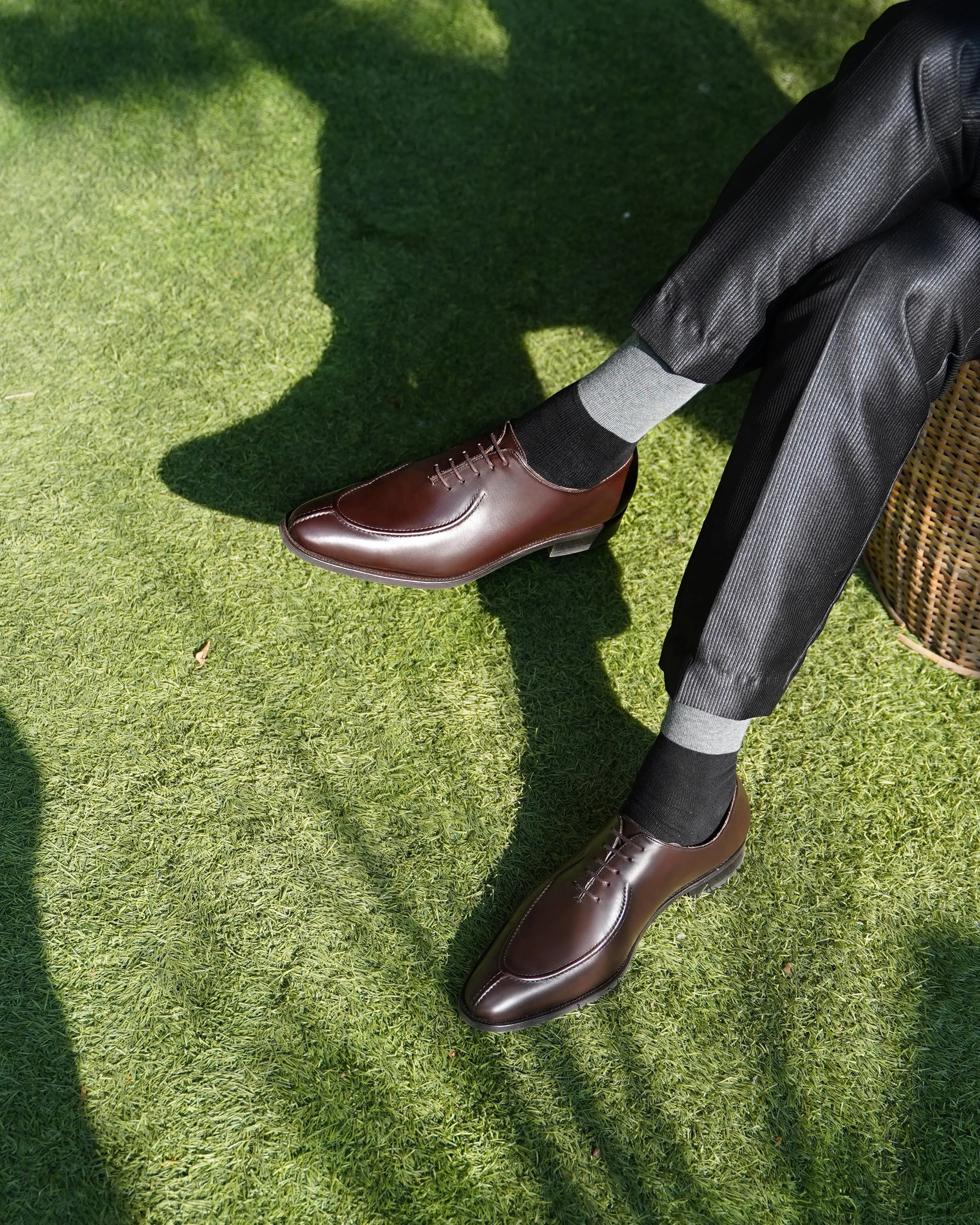 Corded - Men's Dark Brown Calf Leather Wholecut Shoe