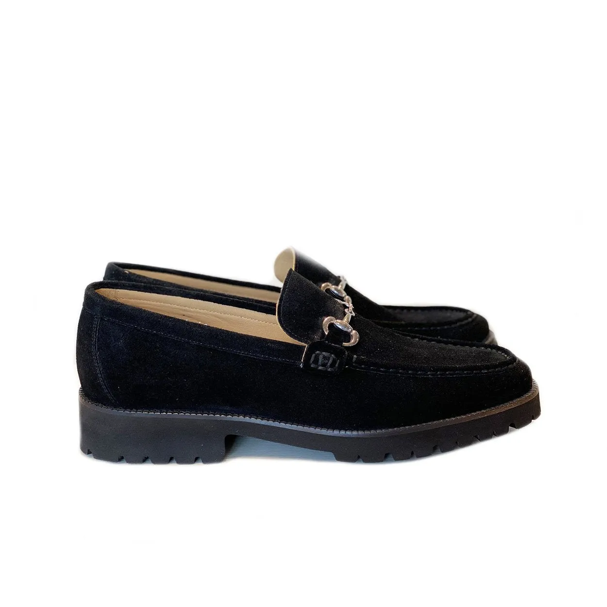 Corrente C180-4494 Men's Shoes Black Suede Leather Horsebit Loafers (CRT1247)