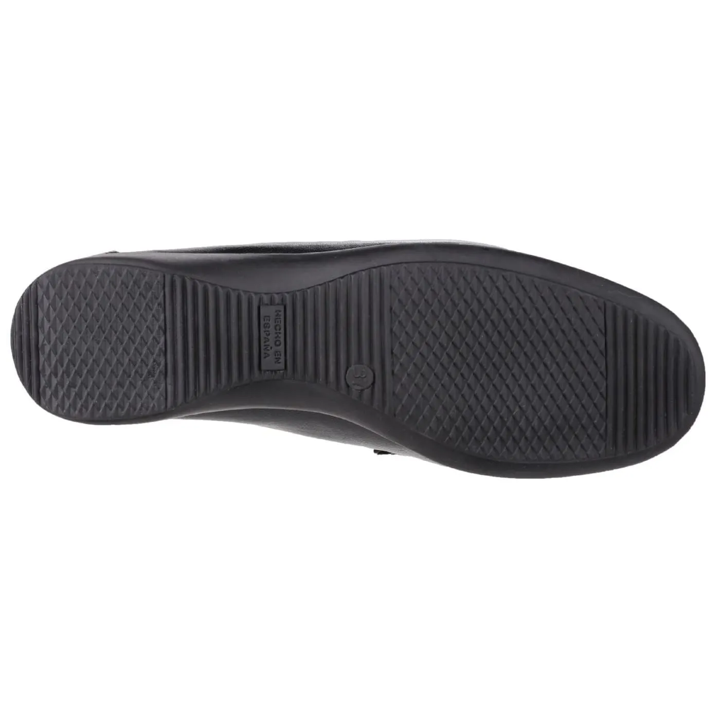 Cotswold Barrington Black Ladies Leather Slip Ons