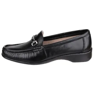 Cotswold Barrington Black Ladies Leather Slip Ons