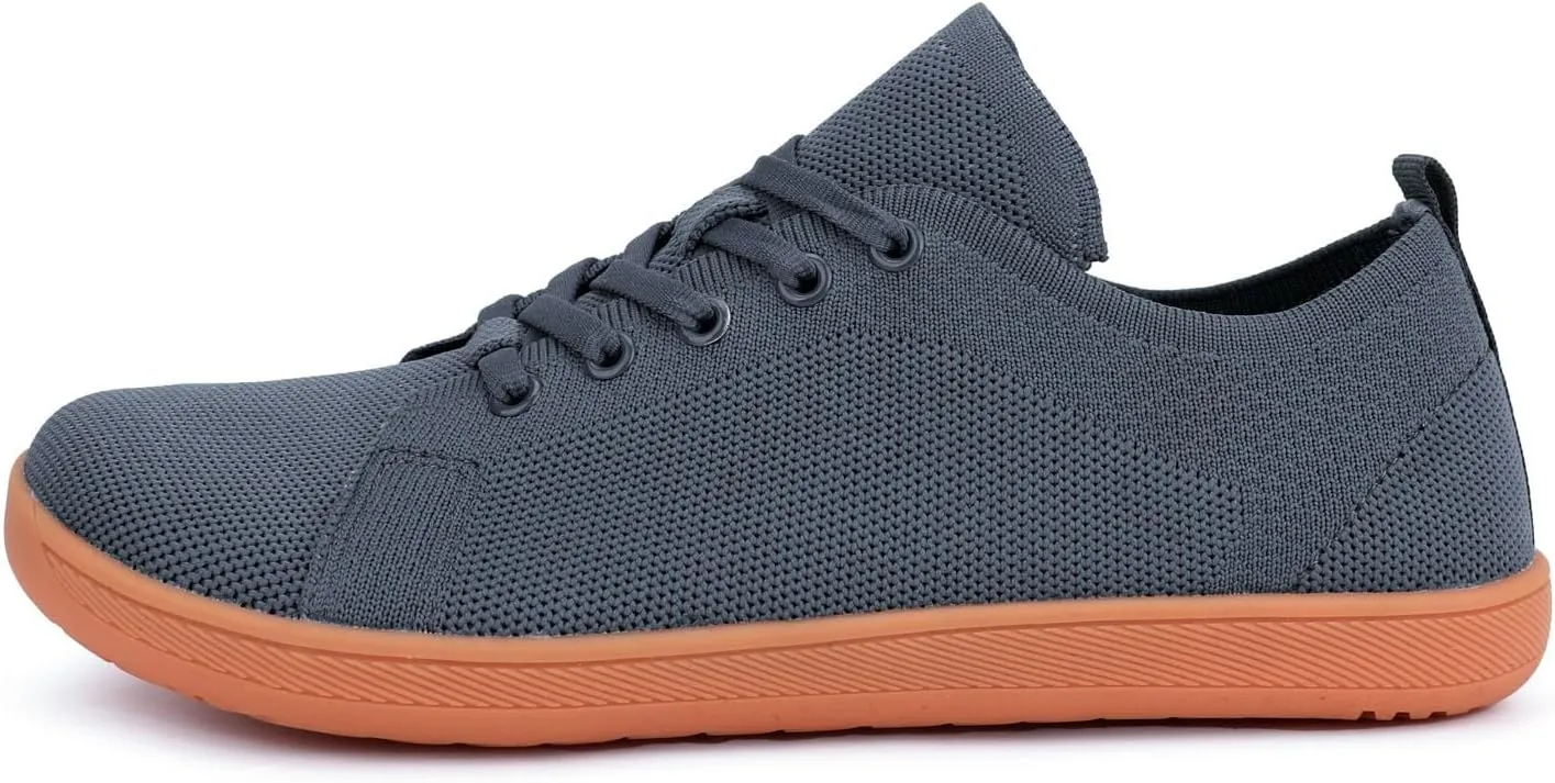 Couple Solid Color Wide Head Outdoor Barefoot Casual Shoes Breathable Comfortable Mens Sneaker Shoes with Arch Support