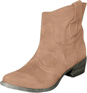 Cowboy Boots for Women Retro Faux Suede Modern Western Embroidered Chunky Heel Pointed Toe Pull-Up Zip-up Fall Ankle Booties