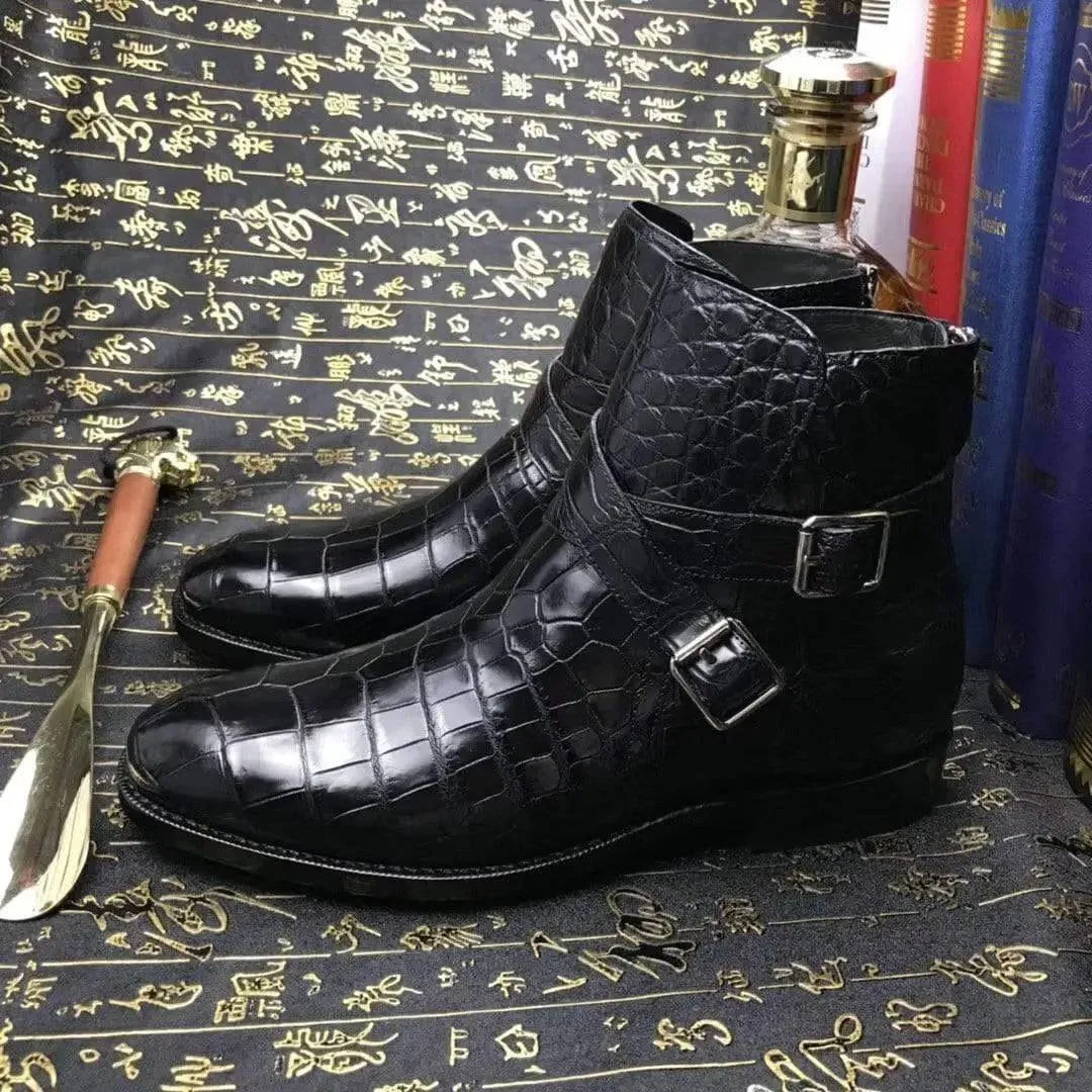Crocodile Shoes Mens Genuine Crocodile Leather Troy  Boot
