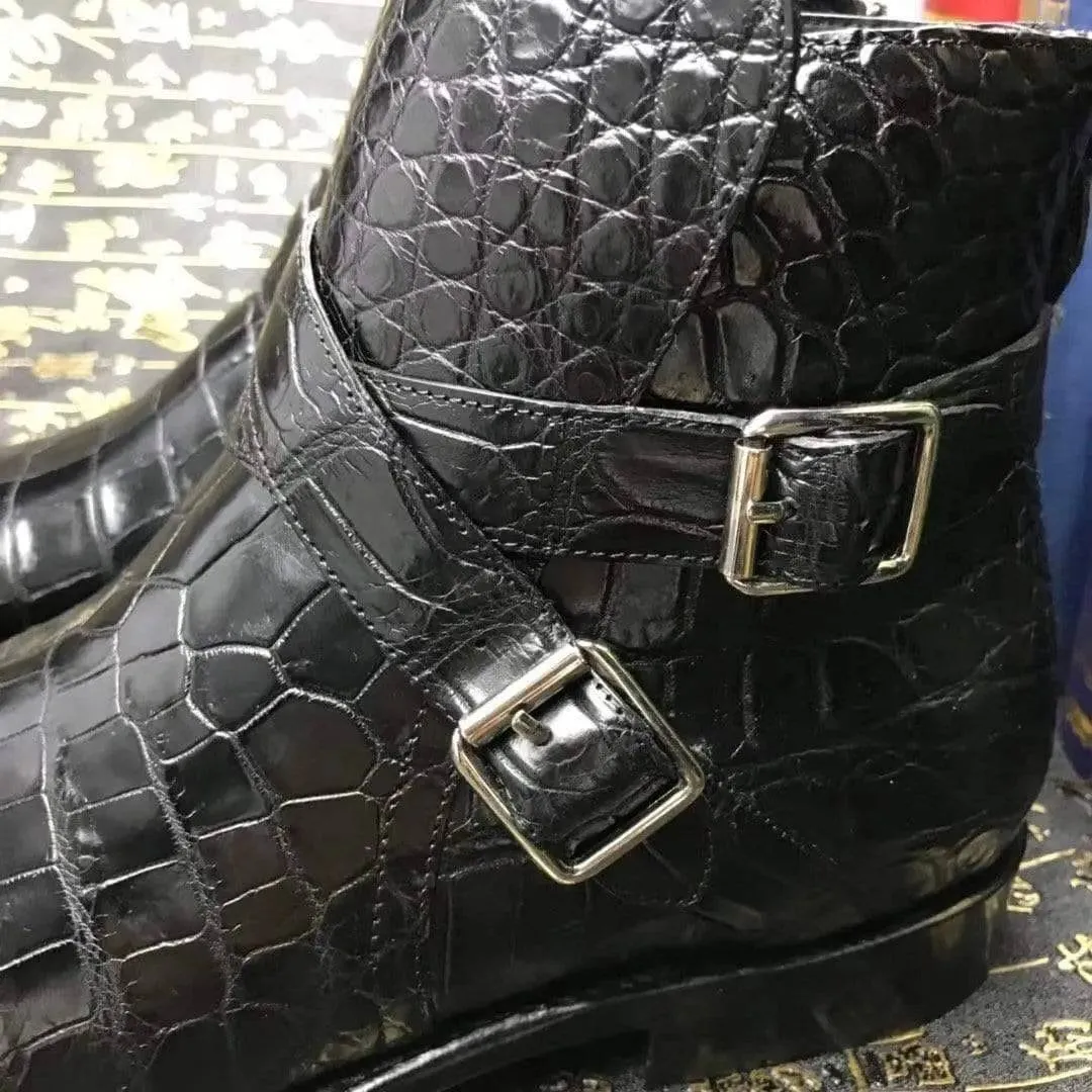 Crocodile Shoes Mens Genuine Crocodile Leather Troy  Boot
