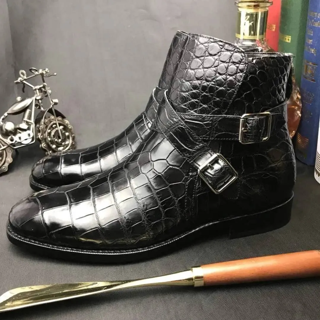 Crocodile Shoes Mens Genuine Crocodile Leather Troy  Boot