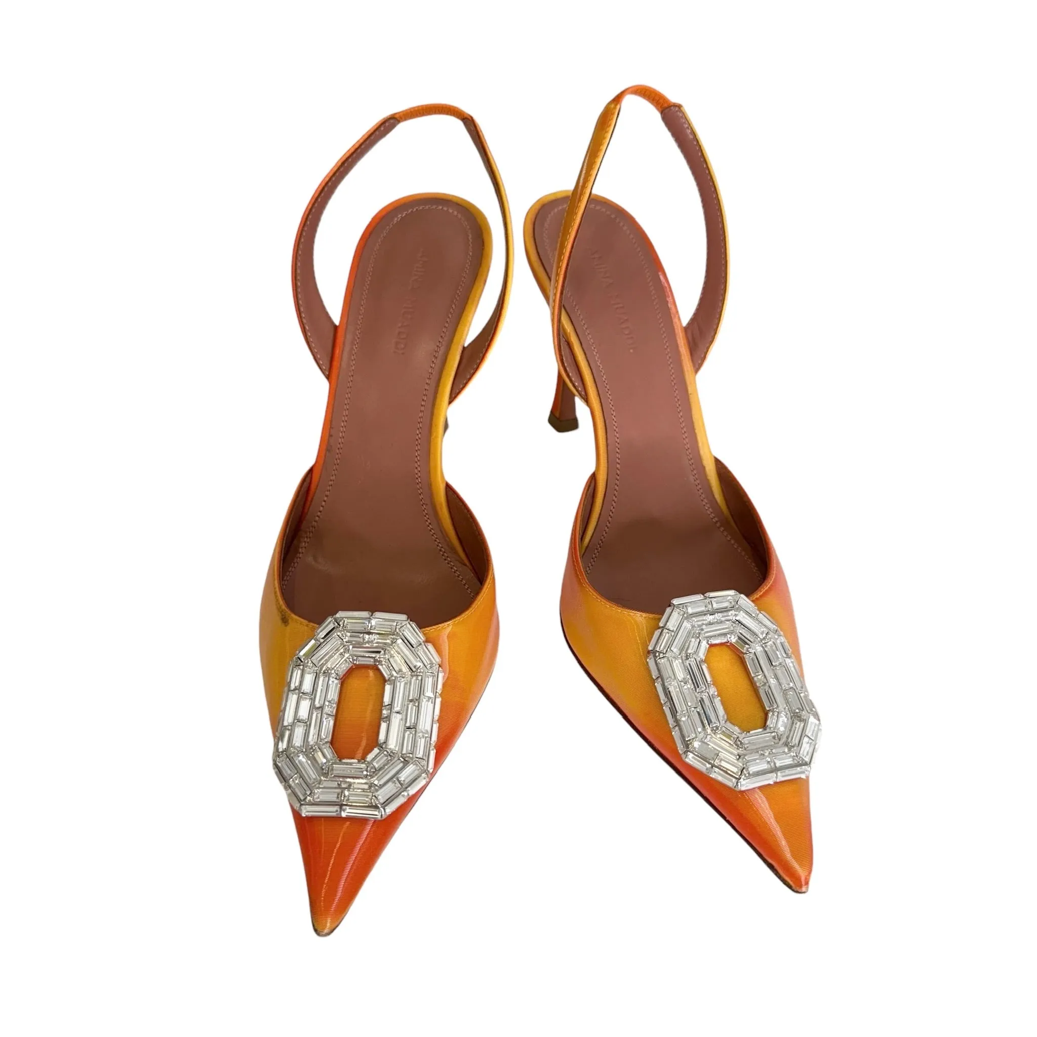 Crystal Leather Heels - 7.5