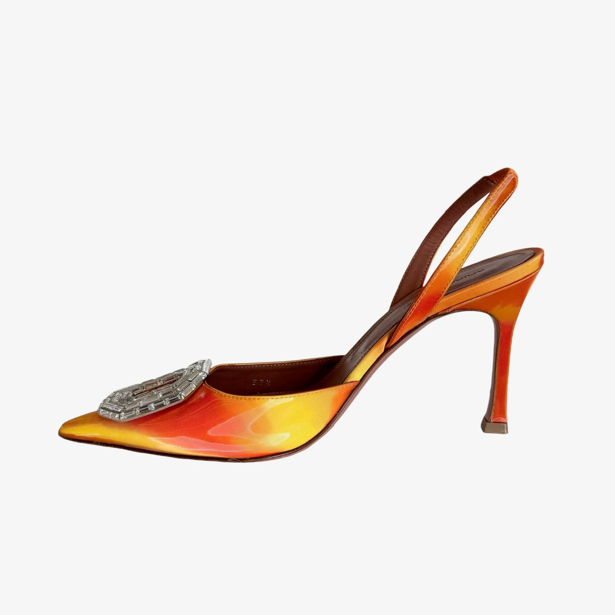 Crystal Leather Heels - 7.5
