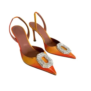 Crystal Leather Heels - 7.5
