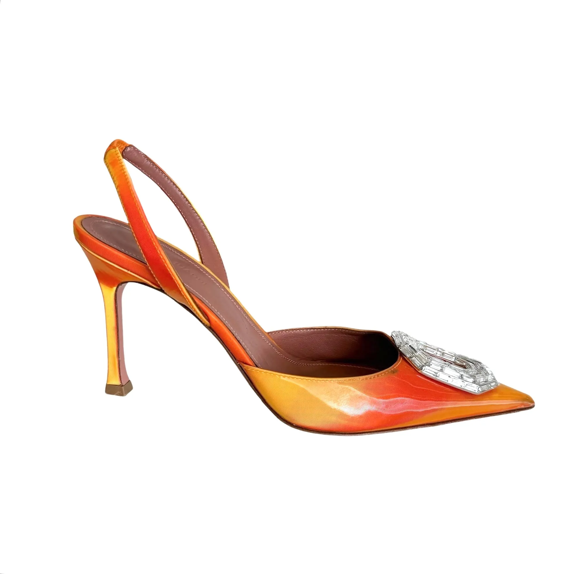 Crystal Leather Heels - 7.5