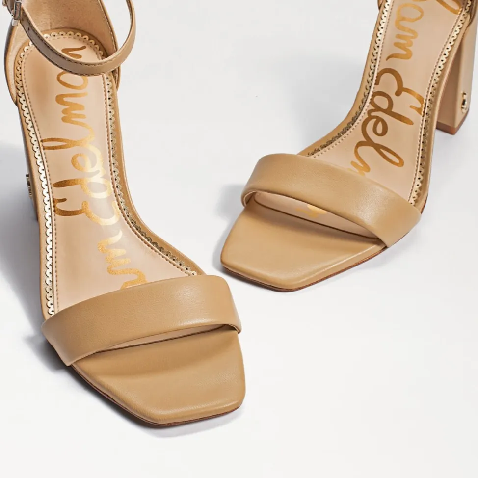 Daniella Heel Beige Leather