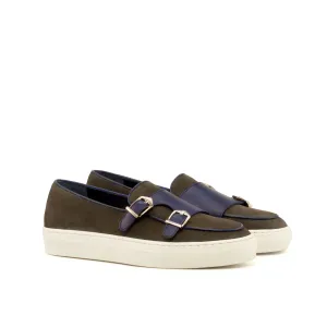 DapperFam Riviera in Grey Men's Lux Suede Monk Sneaker