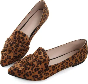 Dear Time Women's Comfortable Soft Cushion Slip-On Loafer Flats, Pointed Toe, Bow Knot, All Occasion, US 4.5-10.5