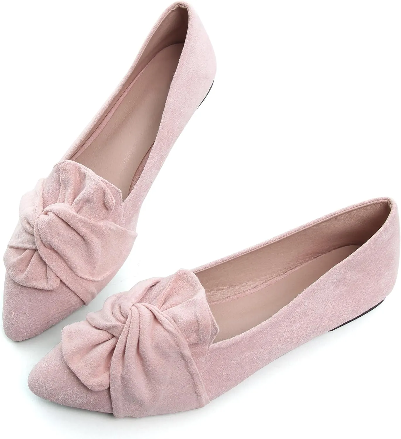 Dear Time Women's Comfortable Soft Cushion Slip-On Loafer Flats, Pointed Toe, Bow Knot, All Occasion, US 4.5-10.5
