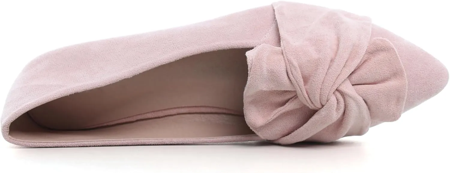 Dear Time Women's Comfortable Soft Cushion Slip-On Loafer Flats, Pointed Toe, Bow Knot, All Occasion, US 4.5-10.5