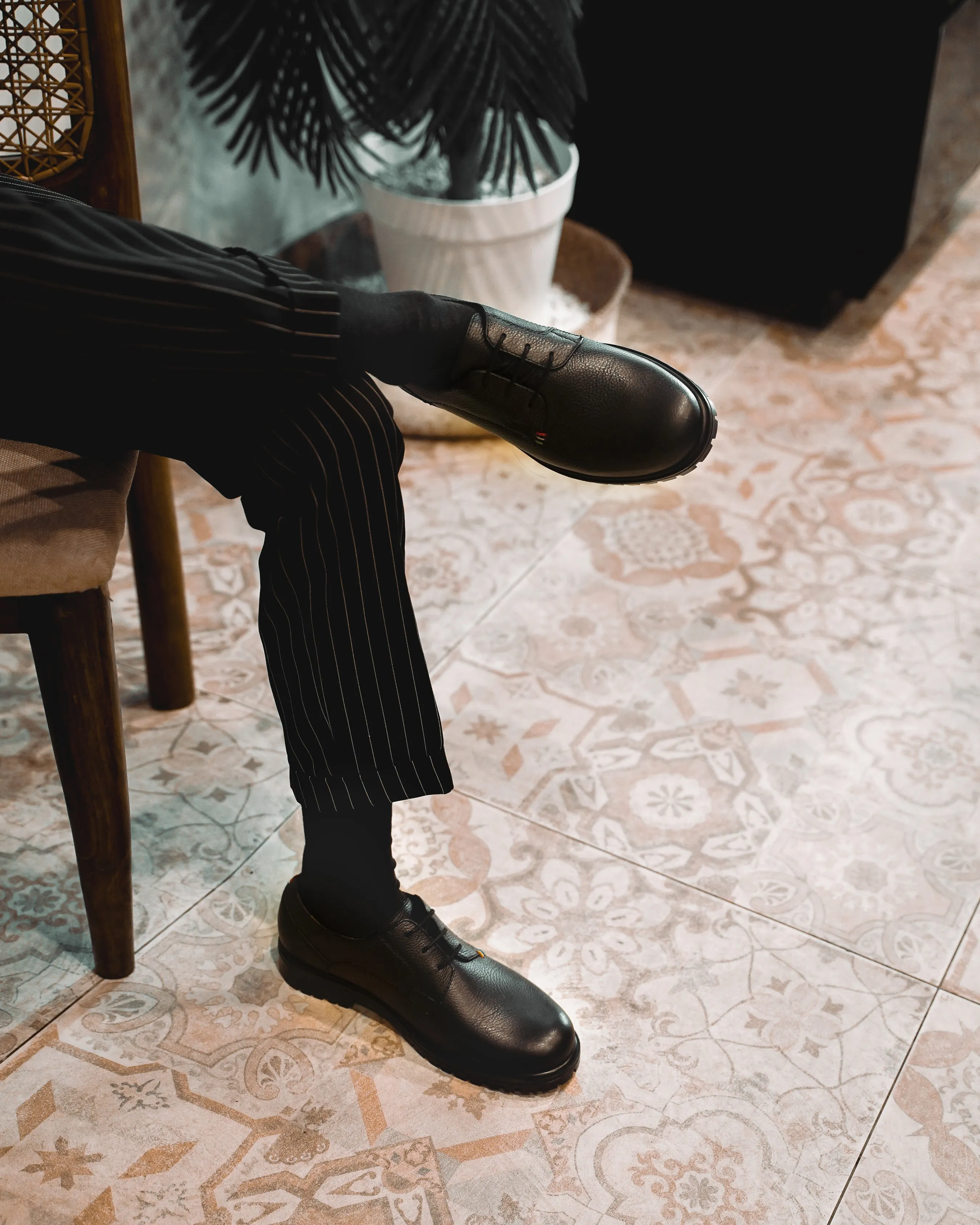 Demian - Men's Black Pebble Grain Derby Shoe