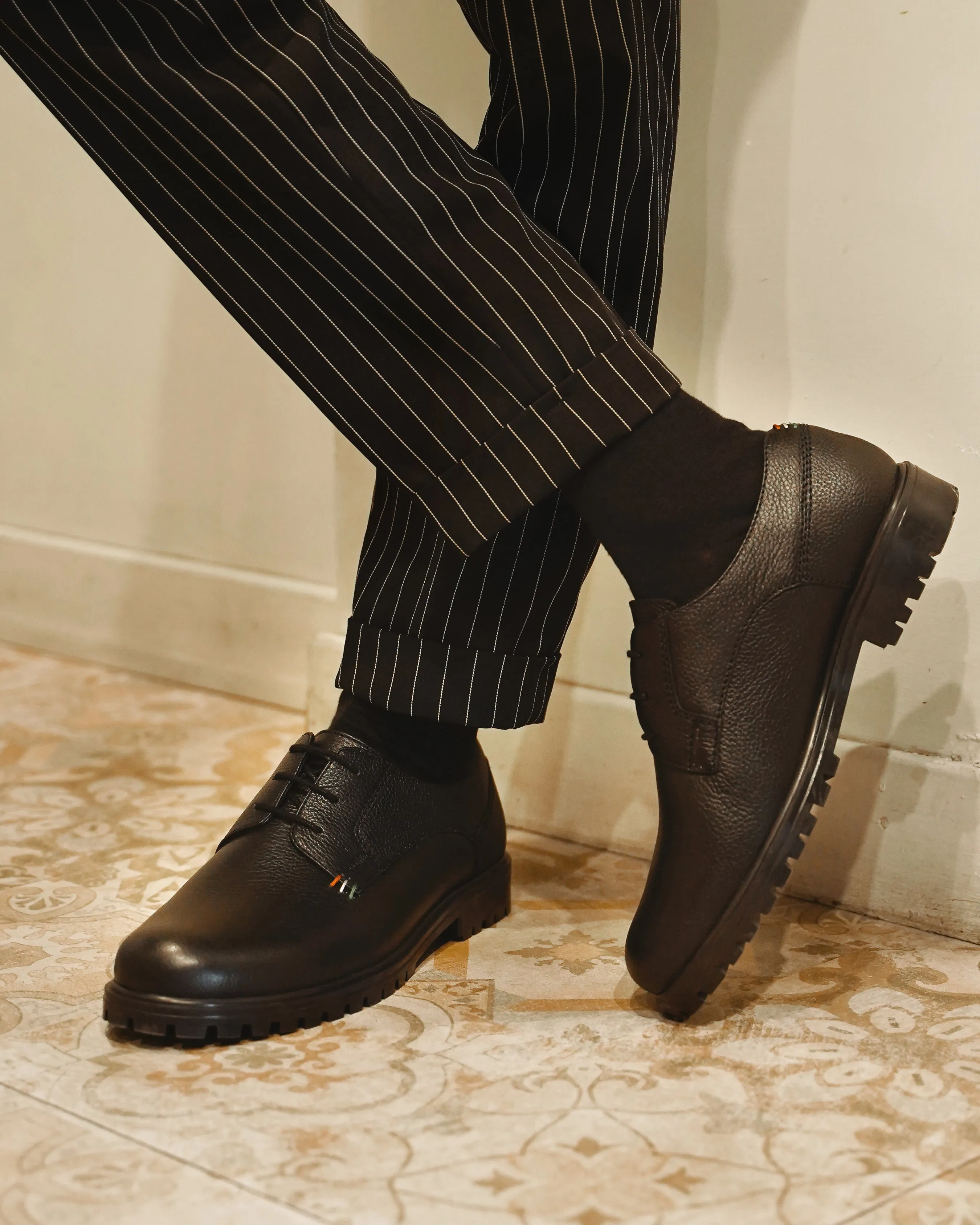 Demian - Men's Black Pebble Grain Derby Shoe