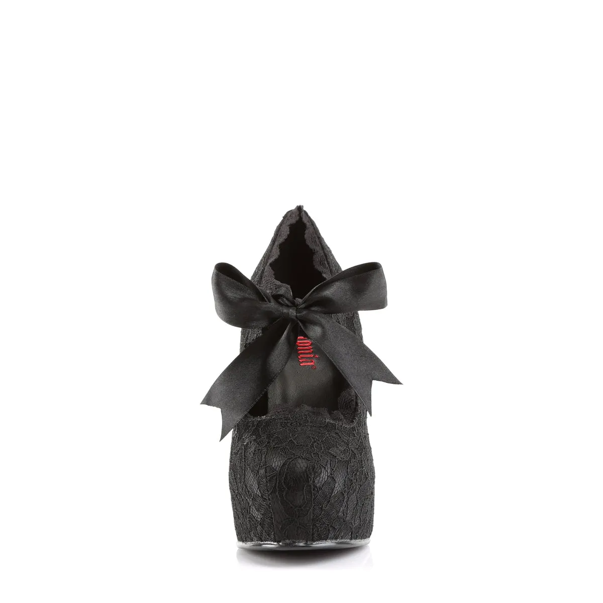 DEMON-11 DemoniaCult Black Satin Sexy Women's Heels & Platform Shoes (Alternative Footwear)