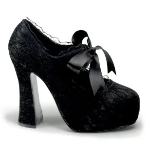 DEMON-11 DemoniaCult Black Satin Sexy Women's Heels & Platform Shoes (Alternative Footwear)