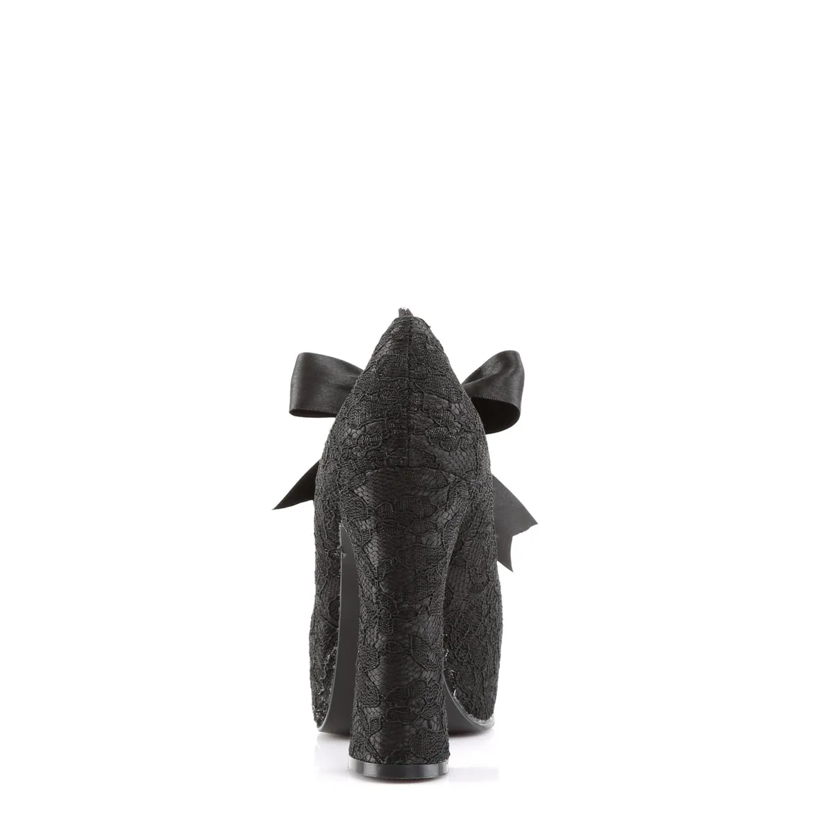 DEMON-11 DemoniaCult Black Satin Sexy Women's Heels & Platform Shoes (Alternative Footwear)