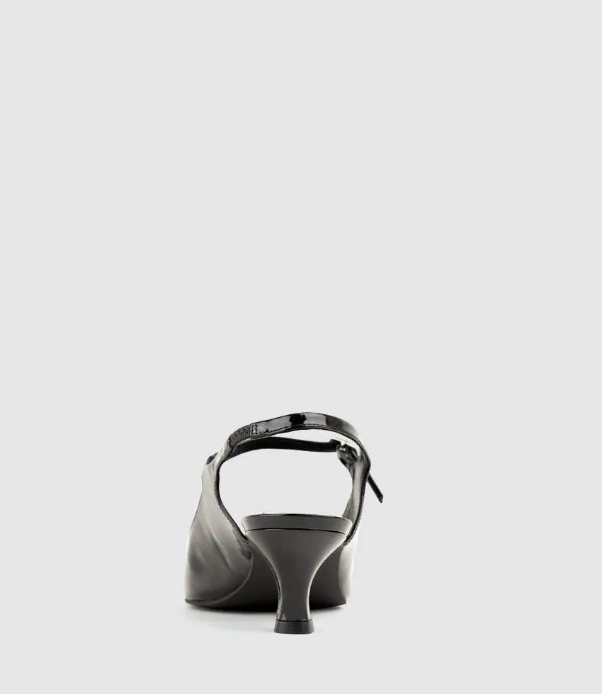 DEVINA60 Mary Jane Slingback Pump in Black Patent