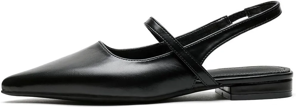 DINTAHA Womens Pointed Toe Slingback Flats Mary Jane Ballet Flats for Wedding Office Dress Ballerina Shoes