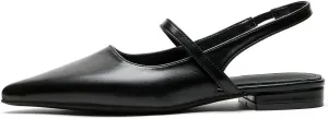 DINTAHA Womens Pointed Toe Slingback Flats Mary Jane Ballet Flats for Wedding Office Dress Ballerina Shoes