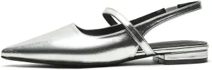 DINTAHA Womens Pointed Toe Slingback Flats Mary Jane Ballet Flats for Wedding Office Dress Ballerina Shoes