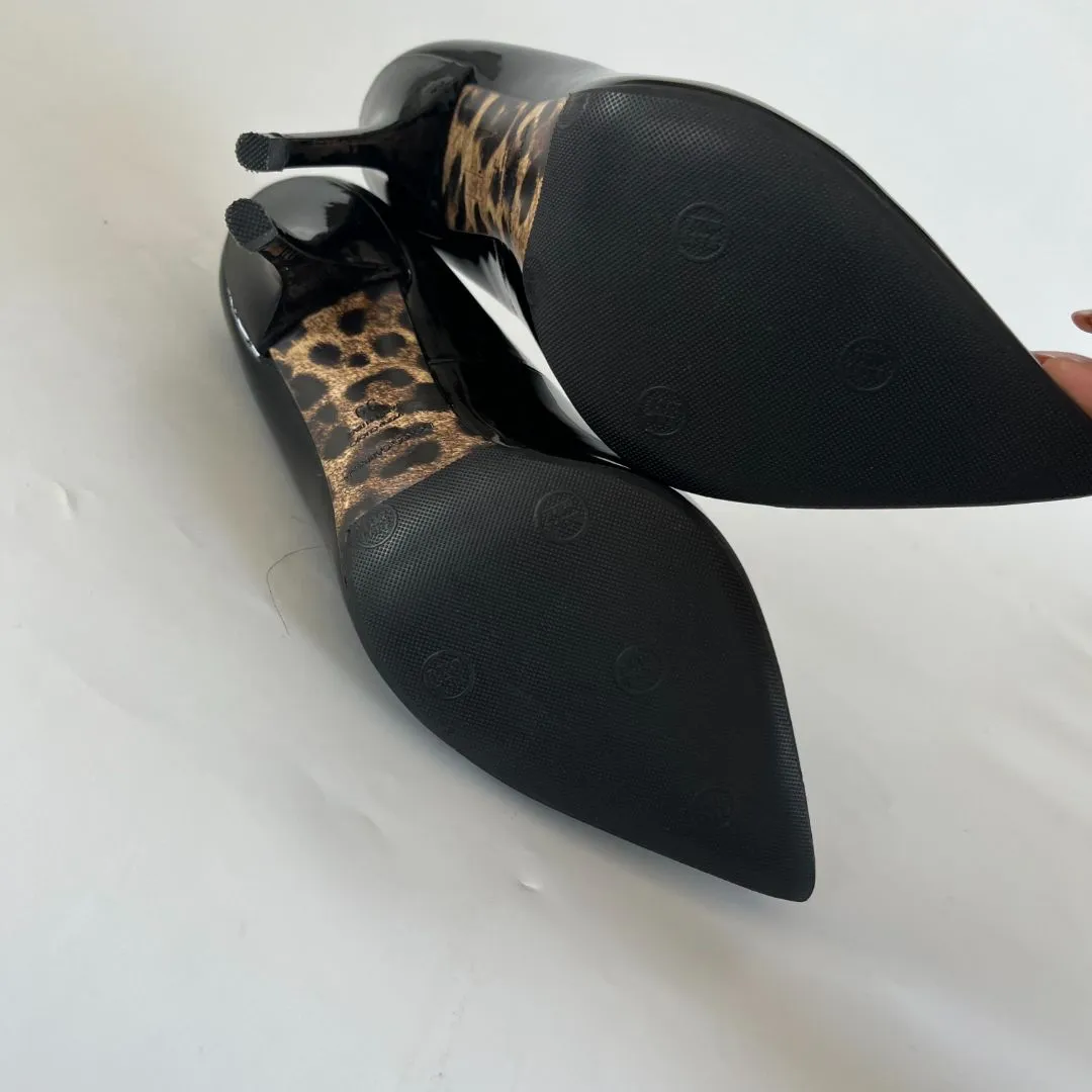 Dolce & Gabbana black patent leather pointed toe pumps, 39