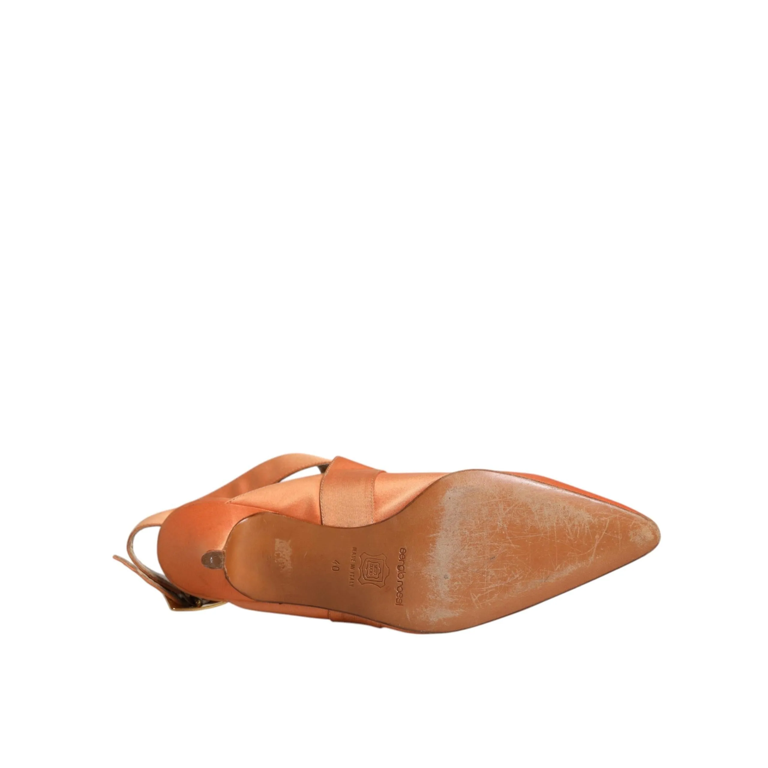 Dolce & Gabbana Orange Kitten Heels Slingback Sandals Shoes