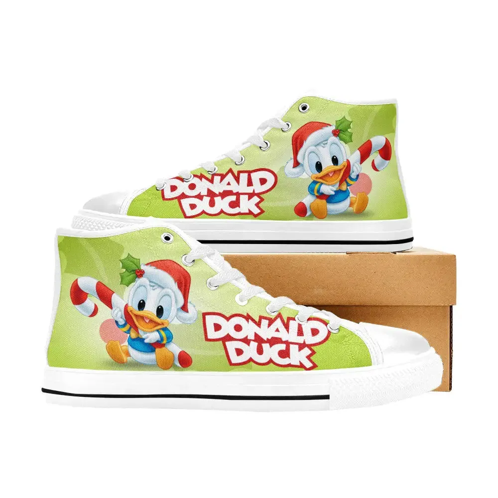 Donald Duck Christmas Shoes High Top Sneakers for Kids and Adults