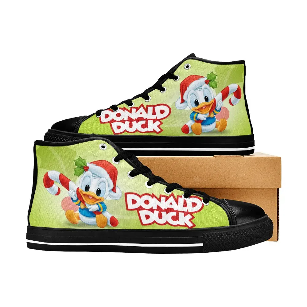 Donald Duck Christmas Shoes High Top Sneakers for Kids and Adults