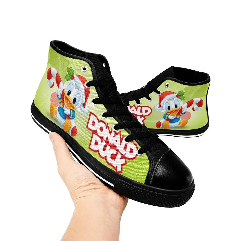 Donald Duck Christmas Shoes High Top Sneakers for Kids and Adults