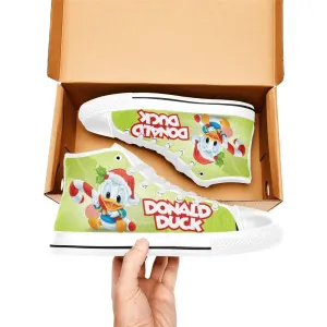 Donald Duck Christmas Shoes High Top Sneakers for Kids and Adults