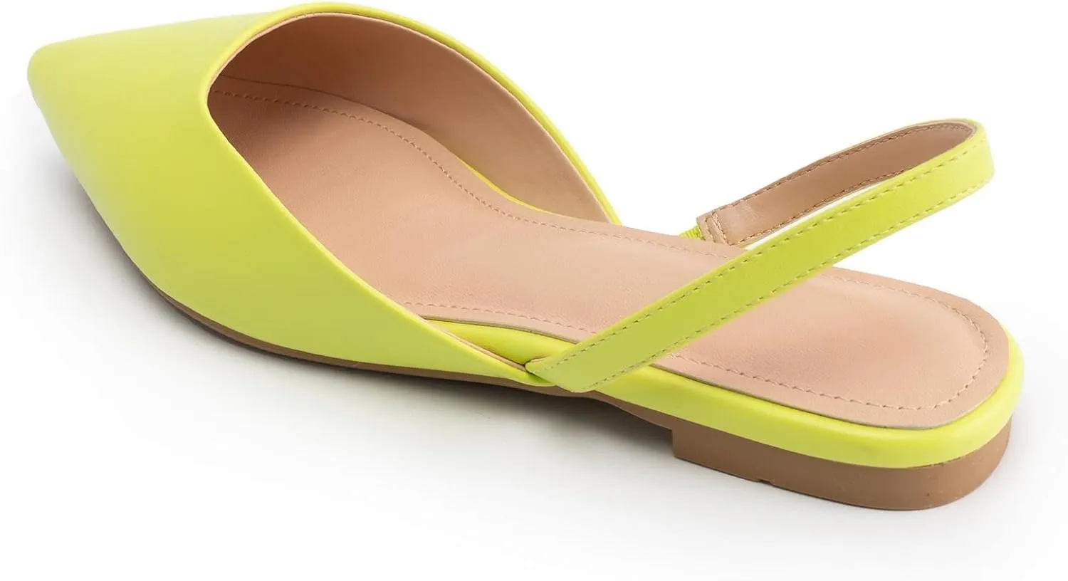 DREAMCIA Slingback Flats for Women, Pointed-Toe Ballet Flats with Buckle Strap for Elegant WomenClassic Low Heel Dress Shoes for Casual Work Office Party