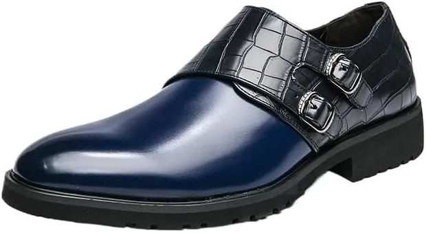 Dress Oxford for Men Slip On Mens Dress Party Casual Leather Formal Monks Flats Business Office Driving Wedding Shoes for Men Loafers